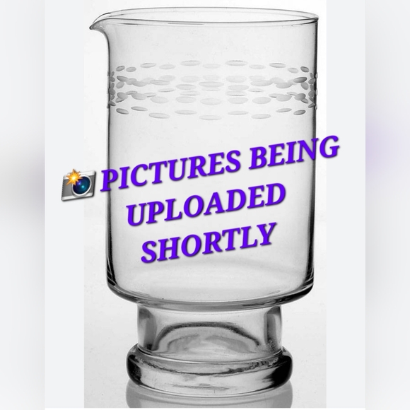 6 1/2" Martin Cocktail Pitcher Server Etched Crystal Heritage by Princess House - Picture 2 of 3